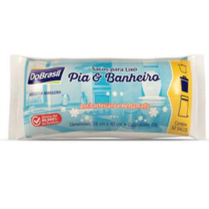 Saco de Lixo Perfumado Pia E Banheiro 10 Litros 50 Unidades - Dobrasil