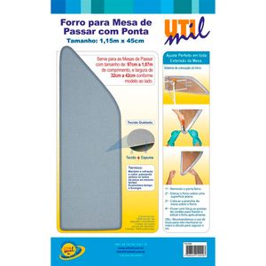 Forro Para Mesa de Passar Com Ponta 115x43cm - Utimil