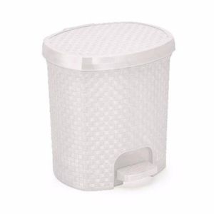 Lixeira 6Litros Rattan Branco - Nitron