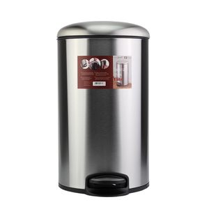 Lixeira 12 Litros Com Pedal Elite Aço Inox E Plástico Pp 40,5x26cm - honeyhome