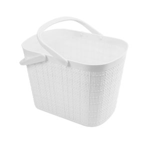Cesto Juta Com Alça Branco 17,5x17,5x25,3cm - Nitron