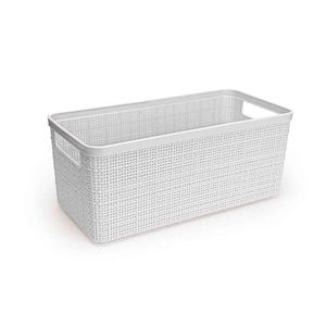 Cesto Juta Alongado 3,7l Branco 27,7x13,2x11,5cm - Nitron