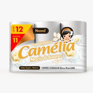 Papel Higiênico Folha Dupla 12 Unidades 20m L12p11 - Camélia
