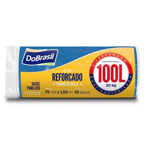 Saco de Lixo Perfumado 100 Litros Azul Rolo com 10 Unidades - Dobrasil