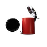 Lixeira_Com_Pedal_Duo_Aço_Inox_Vermelha_5_Litros_27,8x20cm_-_honeyhome