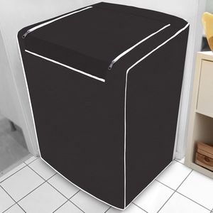 Capa de  Máquina Flanelada Com Zíper Preta P 0,8x0,58x0,58cm - Vida Pratika