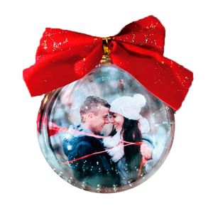 Bola Natalina Porta Retrato Plástico 6cm - Casambiente