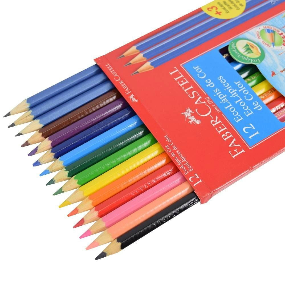 Lápis de Cor Com 12 Cores + Kit Escolar Sertic
