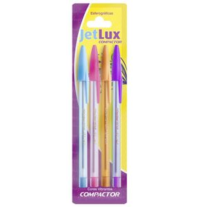 Esferografica Jet Lux Blister com 04 unidades - Compactor