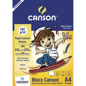 Bloco de Desenho Branco 20 Folhas A4 - Canson