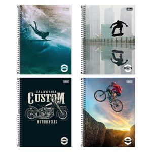 Caderno Universitário Capa Dura Espiral Pepper Masculino 20 Matérias 320 Folhas Sortido - Tilibra