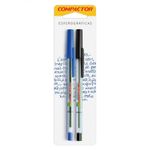 Caneta_Esferográfica_07_Azul/Preta_Blister_com_2_Unidades_-_Compactor