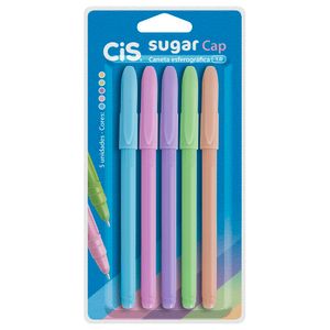 Kit Canetas Esferográficas 1.0 Sugar Cap 5 cores 586700 - Cis