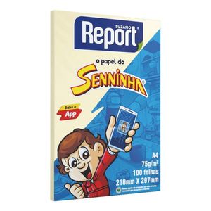 Papel Sulfite Report Seninha A4 75g 210x297 com 100 Folhas Amarelo - Report