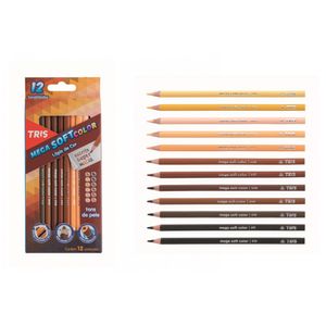 Lápis de Cor Mega Soft Tons de Pele 12 Cores - Tris