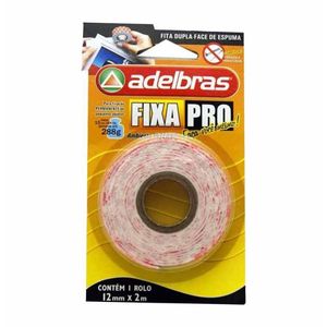 Fita Dupla Face Espuma Fixa Pro 12mmx2m - Adelbras