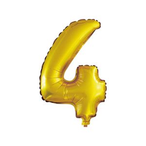 Balão Número 4 Quatro 16 Polegadas Dourado - Brdecor
