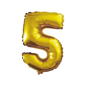 Balão Número 5 Cinco Dourado 40cm - Brdecor