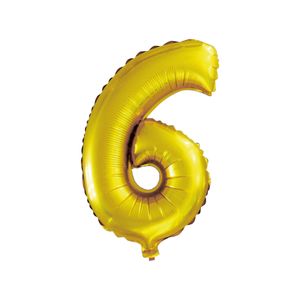 Balão Número 6 Seis 16 Polegadas Dourado - Brdecor