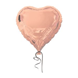 Balão Coração Rose Gold Espelhado 45cm - Brdecor