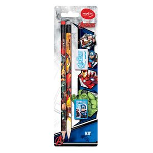Kit Escolar Avengers Blister Com 4 Itens - Molin