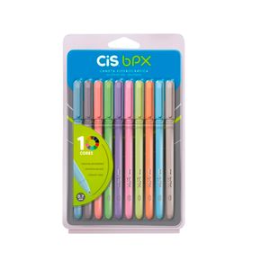 Caneta Esferográfica  Blister 10 Cores - Cis