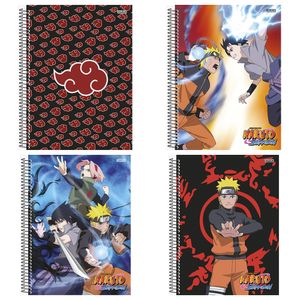 Caderno Universitário Espiral Capa Dura Naruto Sortido 10 Matérias - São Domingos