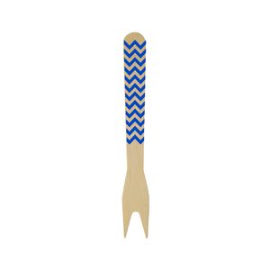 Garfo Madeira Zig Zag Azul 12 Unidades - Theoto