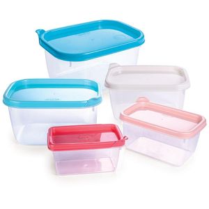 Conjunto Com 5 Potes Plásticos - Plasútil