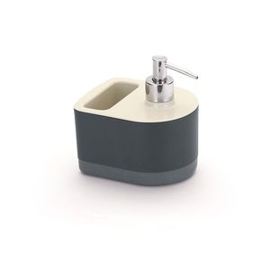 Dispenser Detergente e Bucha Plástico Preto Detalhe Branco - Arthi