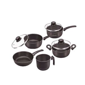 Conjunto Prime Preto 5 Peças com Tampa Vidro Antiaderente - Dona Chefa