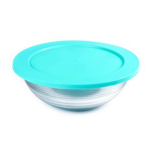 Tigela de Vidro Round Espiral 3 Litros Com Tampa Plástica - Vitazza