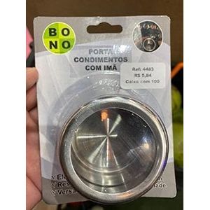 Porta Condimentos de Aço Inox com Imã 4,5x6,4cm - B10