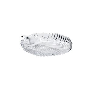 Prato Decorativo Leaf Folha Cristal Transparente 2,7x16,7x19,8cm - Lyor