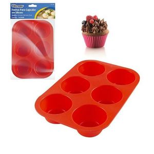 Forma para Cupcake de Silicone Vermelha 21,5cm - Western