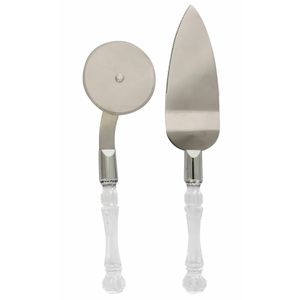 Conjunto Cortador de Pizza e Espátula Inox com Cabo Plástico - Western