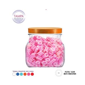 Pote Style P Vidro Tampa Plástica Sortida 900ml 80512 - Ruvolo