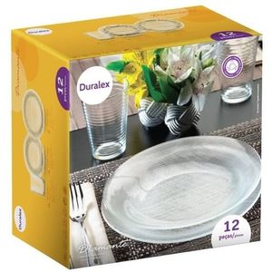 Aparelho de Jantar Duralex Diamante 12 Peças 23cm /22,4 Cm 265ml - Nadir
