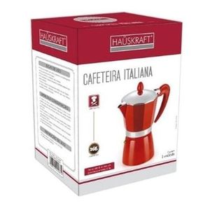 Cafeteira Italiana 6 Xicaras Vermelha - Hauskraft