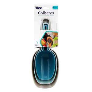 Kit Colheres Plástico Cabo Com Furo 3 Peças - bee