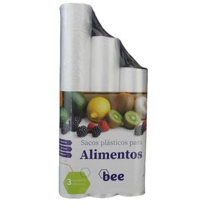 Kit Sacos Para Alimentos Plástico Tamanhos Sortidos 3 Peças - bee