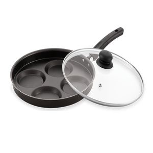 Frigideira Multiuso Antiaderente Preta Com Tampa de Vidro 26cm 0280 - Dona Chefa