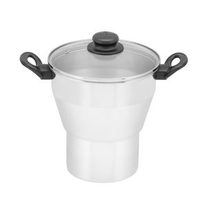 Cuscuzeiro Conico Polido Tampa de Vidro Classic 16cm - Panelux