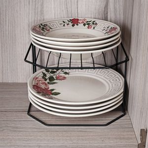 Suporte Duplo Para Pratos de Aço Preto 15x25x25cm - Utimil