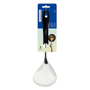 Espumadeira Fluence Inox Com Cabo Plástico Preto 34,2x5,8x8cm - Tramontina