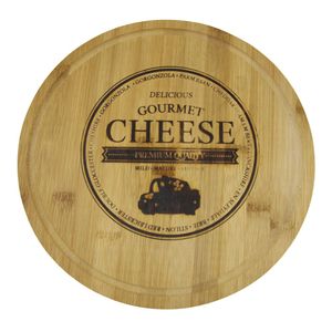 Tábua de Queijo Gourmet Cheese Redonda Bambu 28x1,7cm - Clink