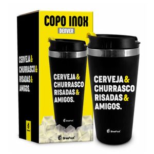 Copo Térmico Emborrachado Cerveja E Churrasco 450ml - Brasfoot