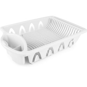 Escorredor de Louças e Talheres em Plástico Branco 12,4x35,8x51cm - Plasútil