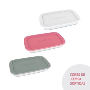 Assadeira Retangular Tampa Plástica Sortida 1,6L  - Nadir