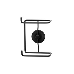 Porta Rolo Duplo Papel Higiênico Com Dupla Face 3m Black Aço Preto - Arthi